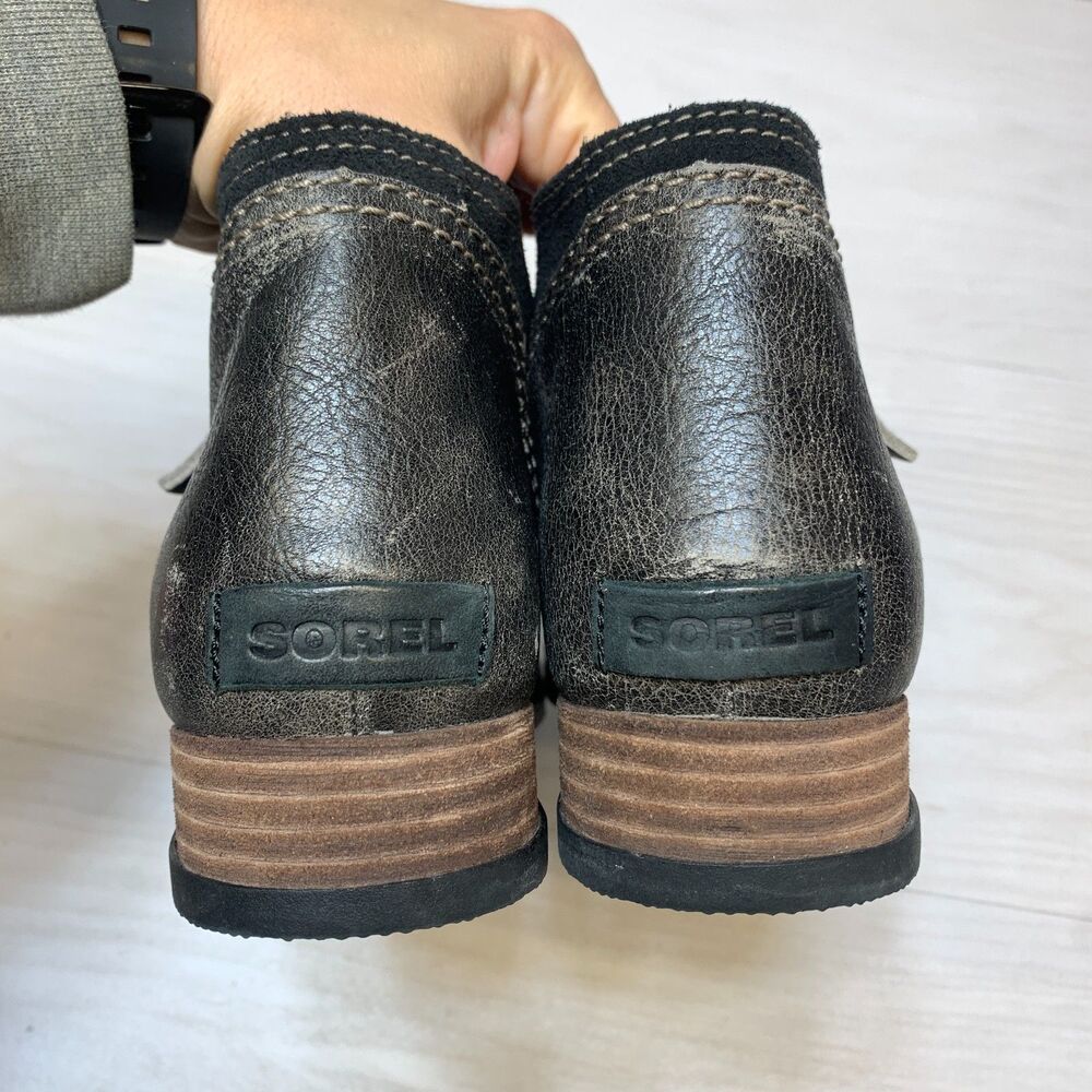 Sorel Major Low Ankle Boots Womens Size 9 Black Suede Side Zip Round Toe Comfort - Picture 4 of 11